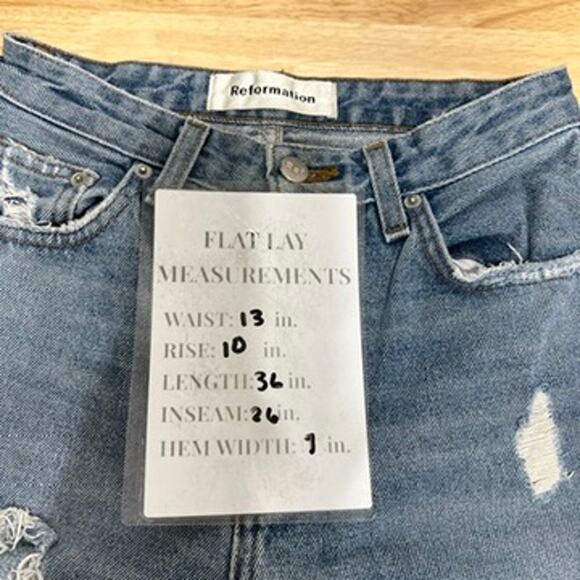 Reformation Vintage Fit in Salton Jeans Women's 25 Blue Straight Leg Distressed - Picture 10 of 10